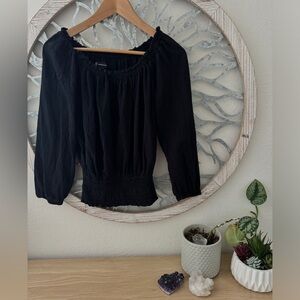 INC Women’s 100% Cotton Long Sleeve Blouse. Size 2. Black